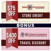 4th of YOU-Lie Bonus: $75 Store Credit + $300 off Travel Coupon