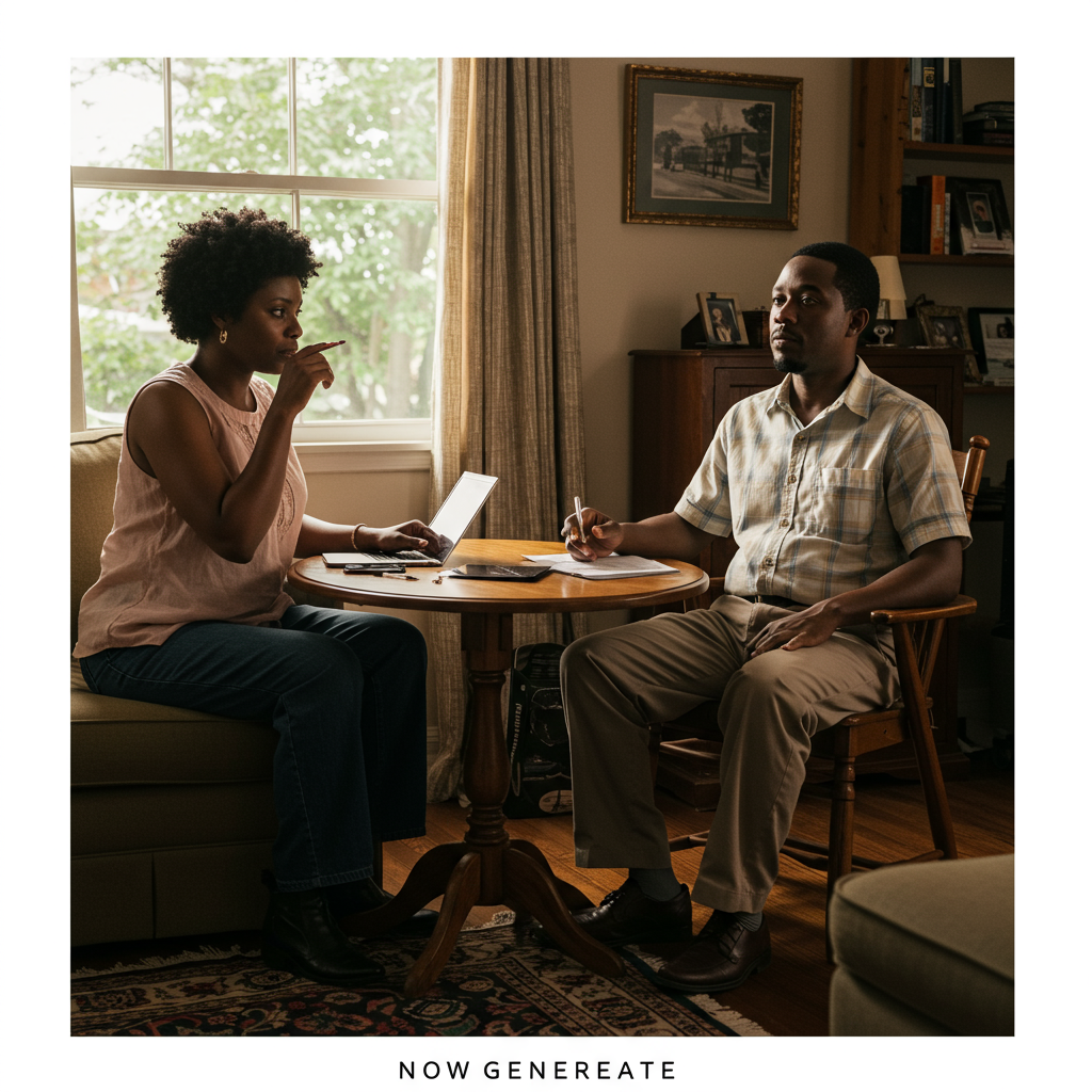 Heart health illustration showing Black adults engaging in heart-healthy activities