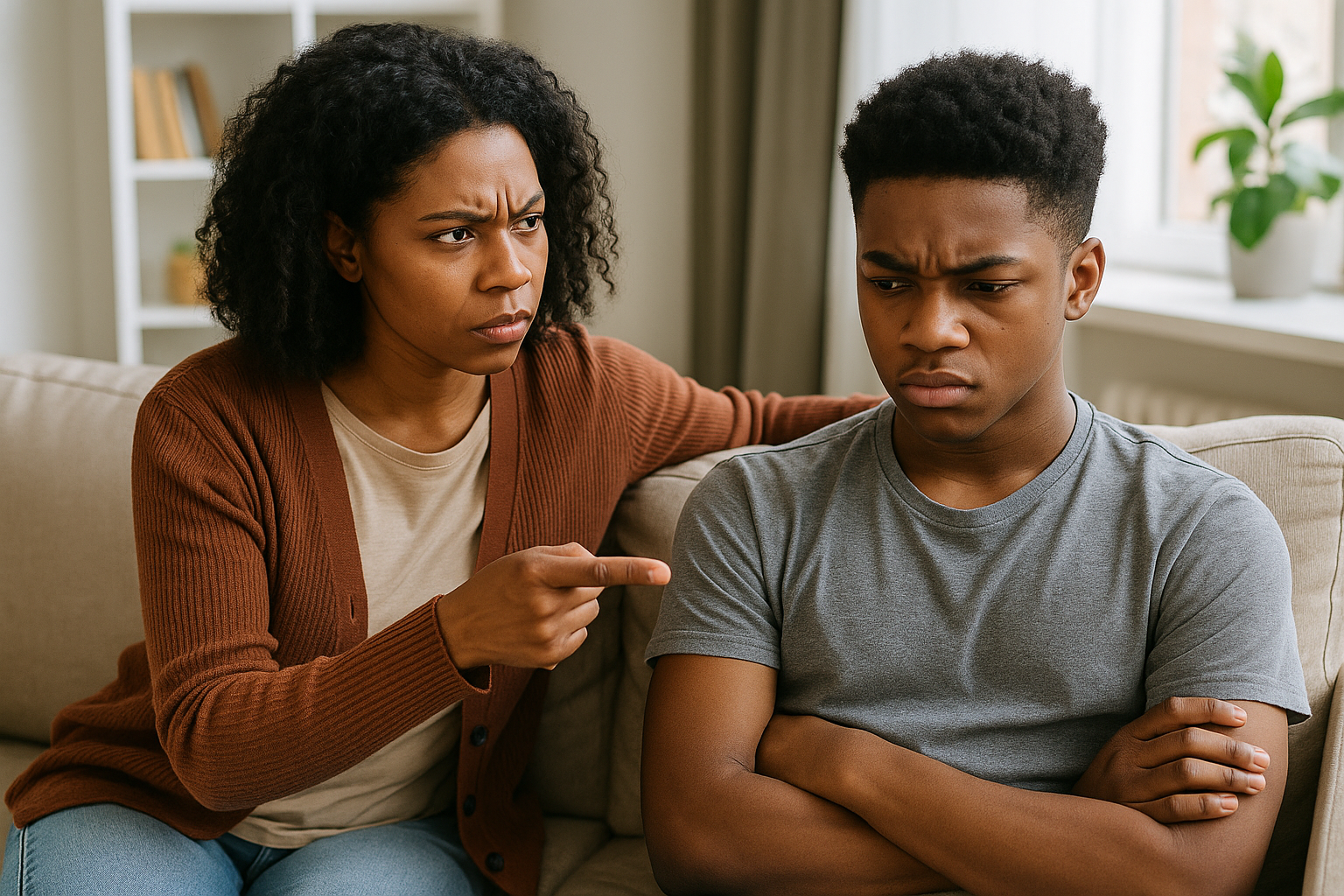 Black youth and family gathered in supportive environment