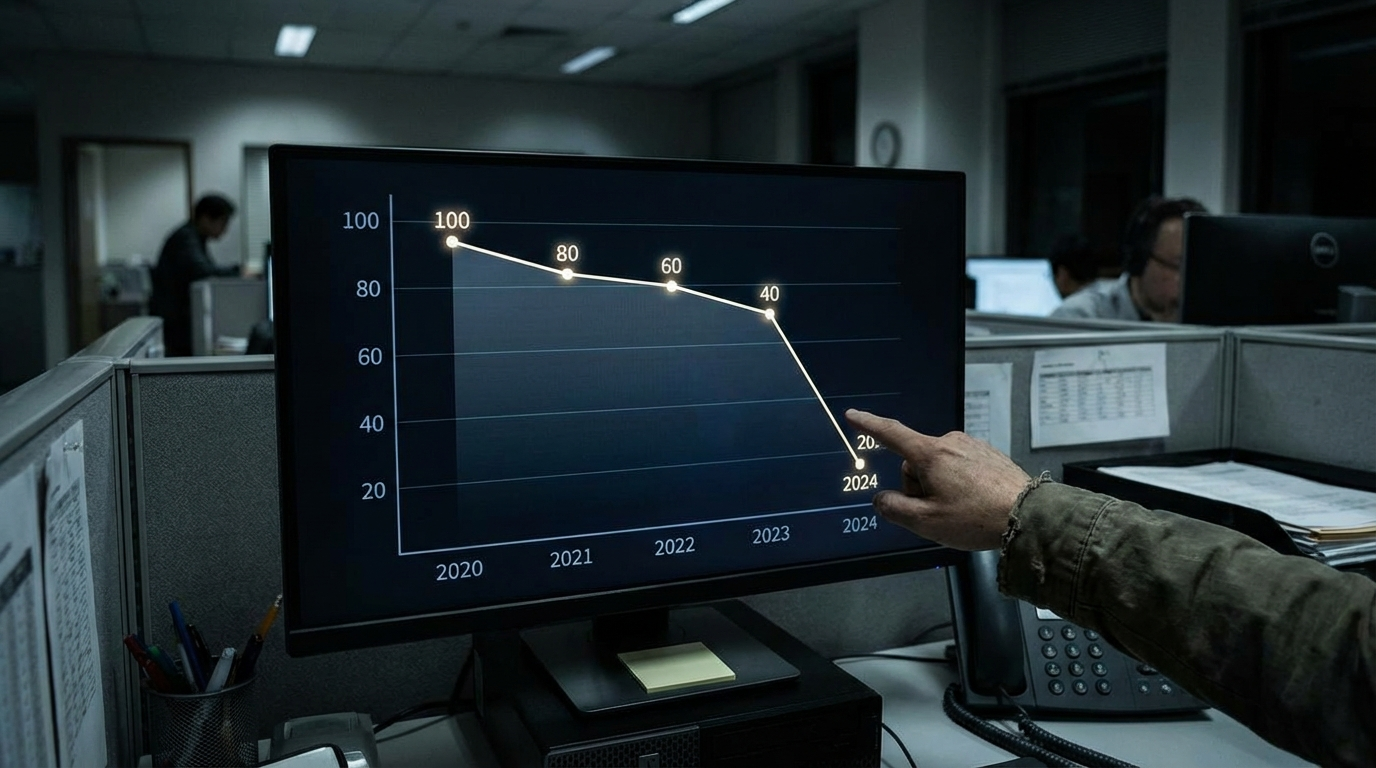 Graph showing declining number of Black-owned banks over decades