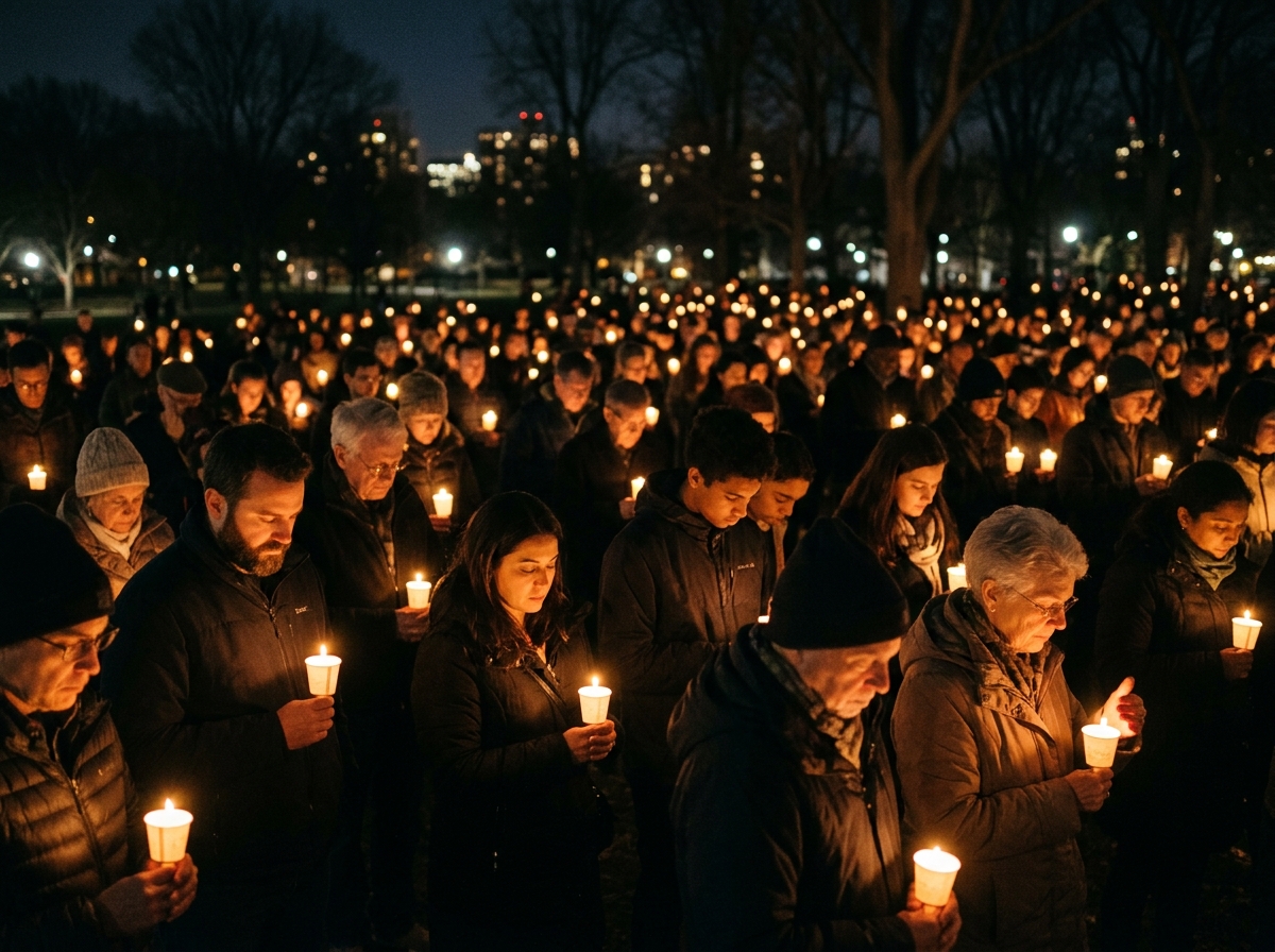 Community vigil with candles