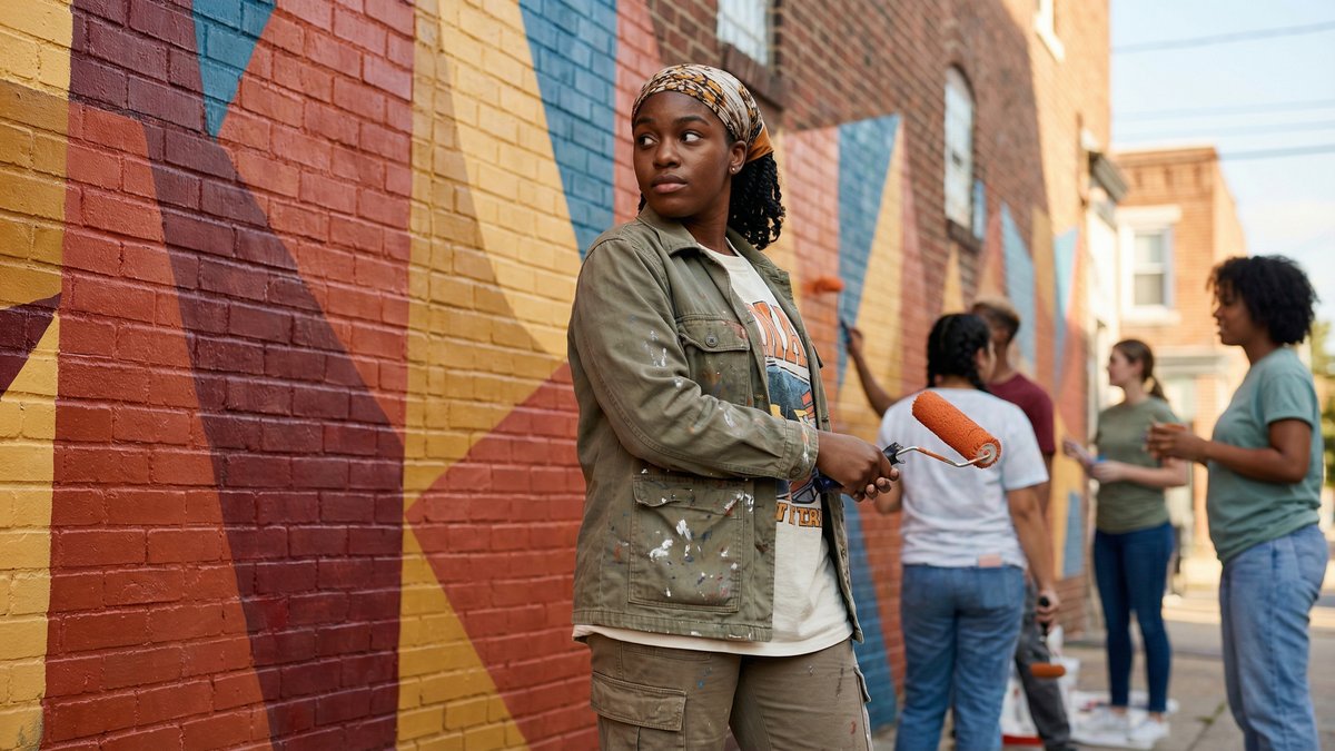 Black teenager engaged in community organizing